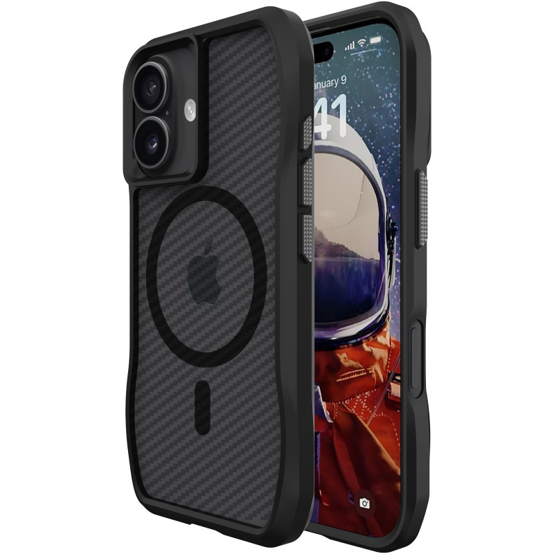 Фото Чохол TPU Octagon with Magnetic Safe на Apple iPhone 17 (6.3") (Carbon Black) на vchehle.ua