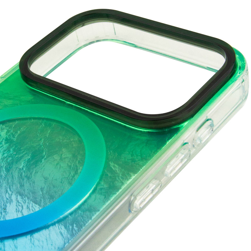 Чехол TPU Shiny Mountain Magnetic Fit для Apple iPhone 17 Pro (6.3") (Green / Blue) в магазине vchehle.ua