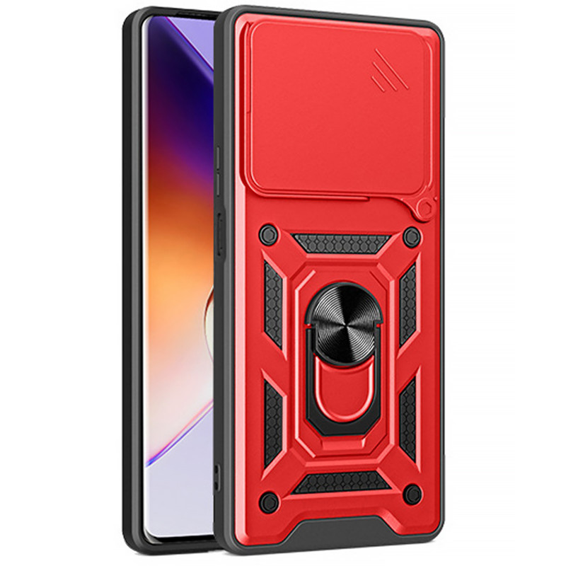 Фото Ударопрочный чехол Ummi Camshield Serge Ring для Xiaomi Poco M7 Pro 5G (Красный / Red) в магазине vchehle.ua