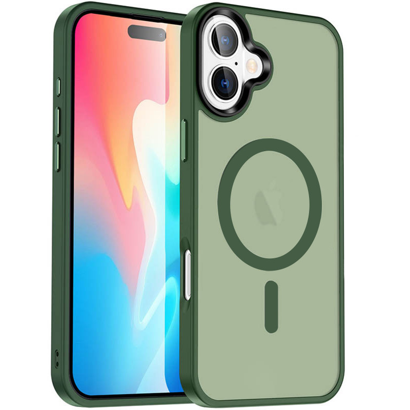 Чехол Ummi Colorful with Magnetic Safe для Apple iPhone 17 (6.3") (Зеленый / Dark Green)