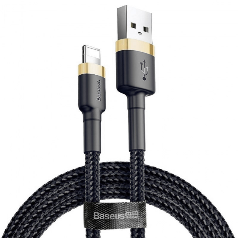 Дата кабель Baseus Cafule USB to Lightning 2.4A (1m) (CALKLF-B) (Золотий / Чорний)