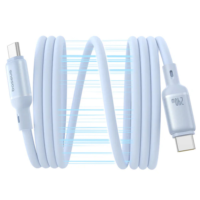 Фото Дата кабель Baseus PicoGo Magnetic Liquid Silicone Type-C to Type-C 240W (1m) (P10376800) (Galaxy Blue) в маназині vchehle.ua