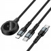 Дата кабель Hoco CW64 3in1 Type-C to iWatch/Lightning/Type-C 15W (1.2m) (Black) в магазине vchehle.ua