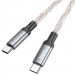 Дата кабель Hoco U112 Shine Type-C to Type-C 60W (1m) (Gray) в магазині vchehle.ua