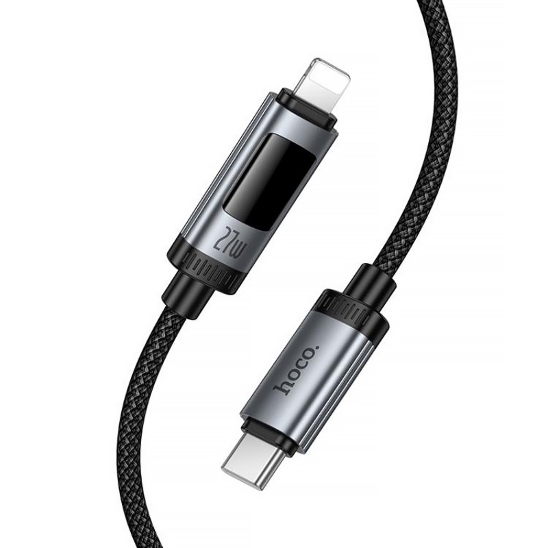 Заказать Дата кабель Hoco U148 Lord with display Type-C to Lightning 27W (1.2m) (Black) на vchehle.ua