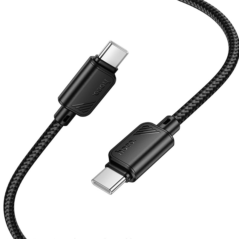 Фото Дата кабель Hoco X113 Beneficio Type-C to Type-C 60W (1m) (Black) на vchehle.ua