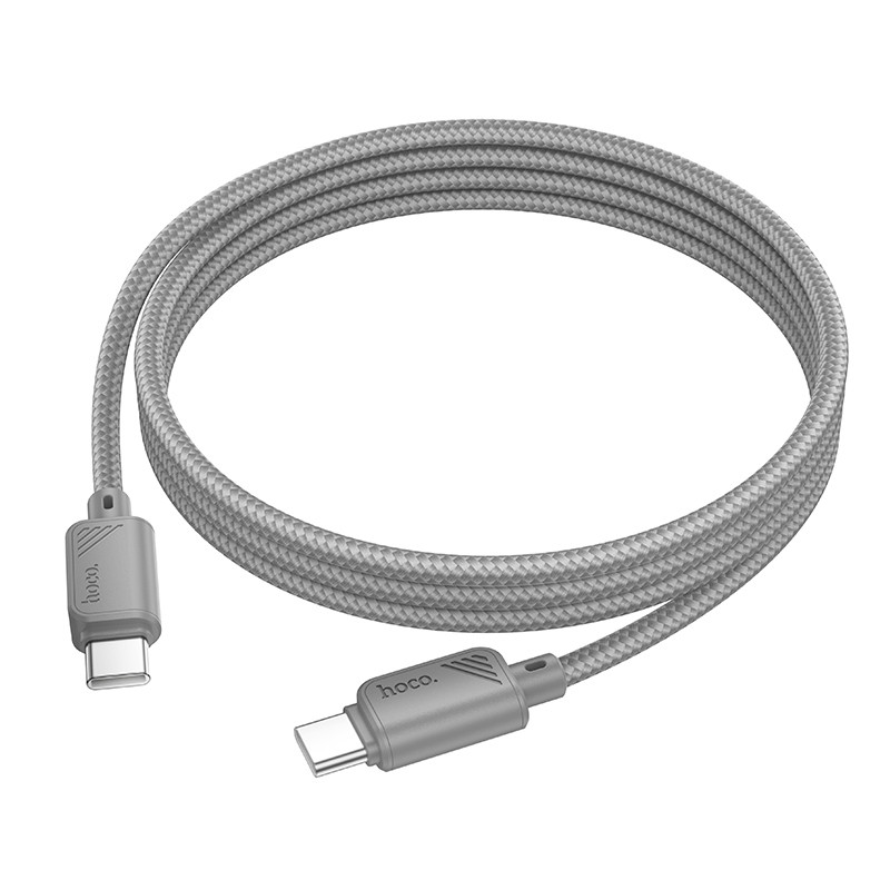 Фото Дата кабель Hoco X113 Beneficio Type-C to Type-C 60W (1m) (Gray) на vchehle.ua
