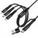 Дата кабель Hoco X123 Victory 6in1 USB/Type-C to Lightning/Type-C/MicroUSB 3A (1m) (Black)