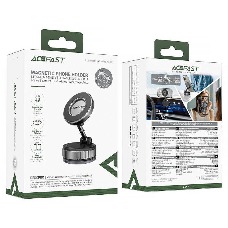 Замовити Магнітний тримач для телефону Acefast E28 Auto Fix 360° (Metal gray) на vchehle.ua