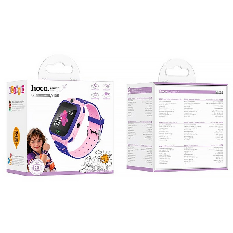 Фото Дитячий cмарт-годинник Hoco Y105 with call function (Pink) в маназині vchehle.ua