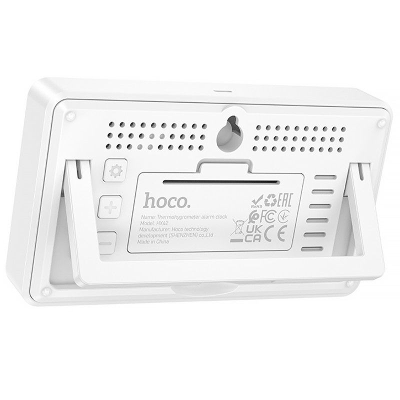 Фото Электронный термогигрометр + часы Hoco HX42 Indoor (White) в магазине vchehle.ua