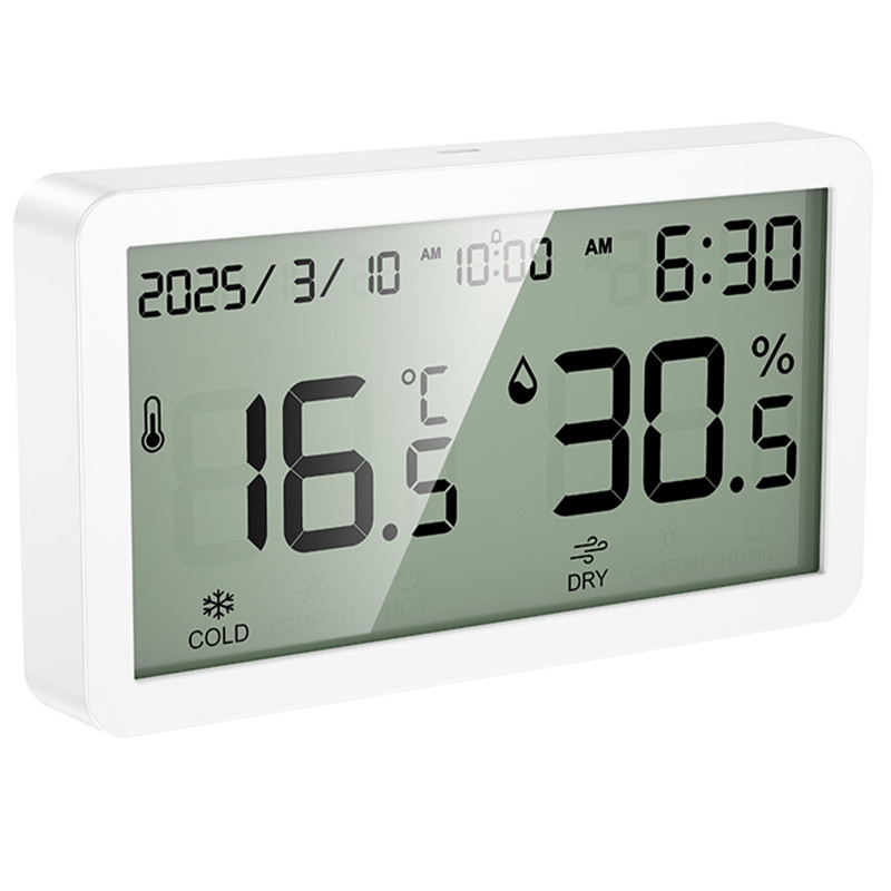 Купить Электронный термогигрометр + часы Hoco HX42 Indoor (White) на vchehle.ua