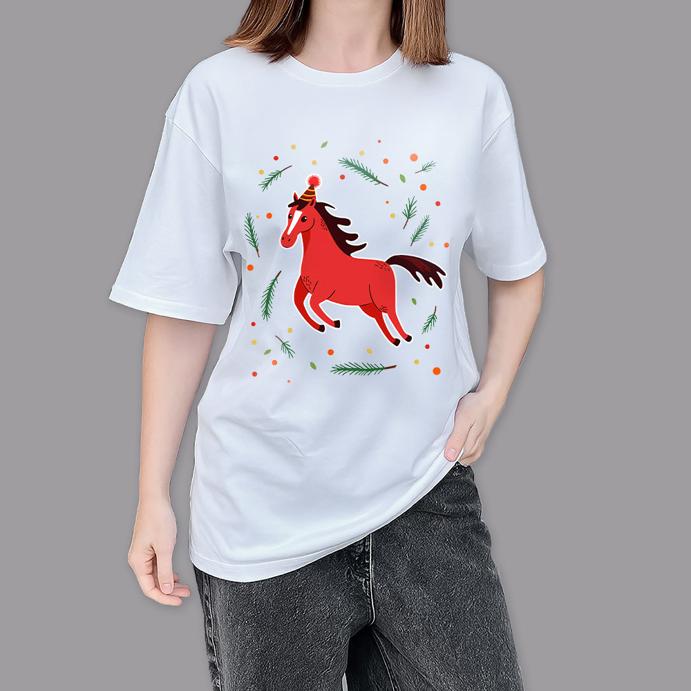 Фото Футболка белая Funny red horse в магазине vchehle.ua
