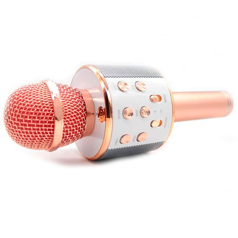 Фото Караоке Микрофон-колонка WS858 (Rose Gold) в магазине vchehle.ua
