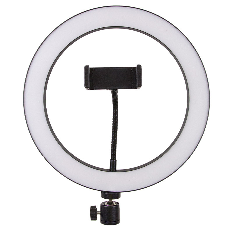 Кільцева світлодіодна LED лампа Flat Ring 10" + tripod 2.1m (Black)