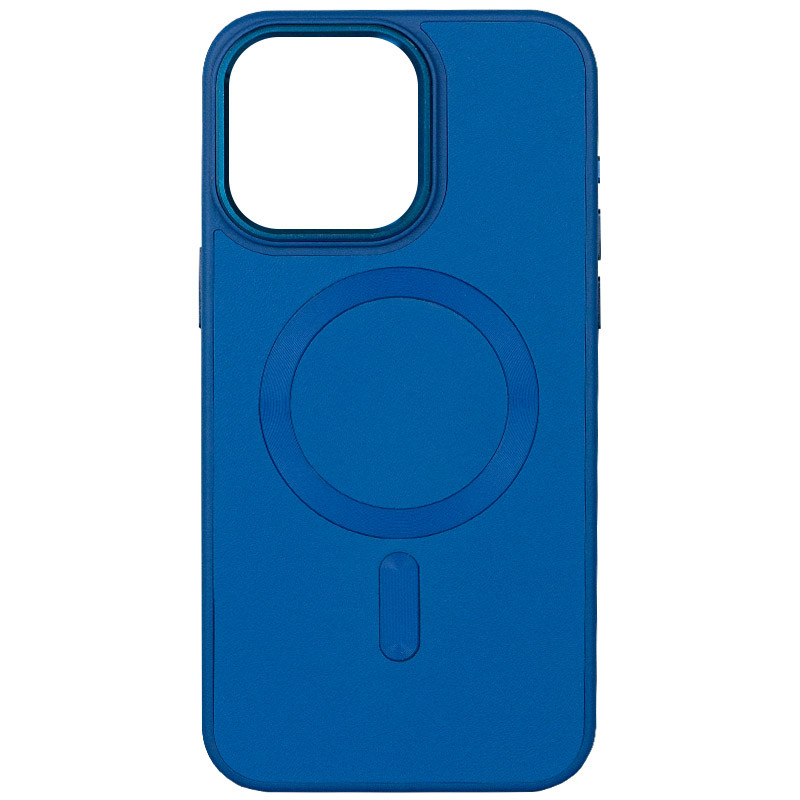 Кожаный чехол Bonbon Leather Metal Style with Magnetic Safe для Apple iPhone 15 Plus (6.7") (Синий / Indigo)