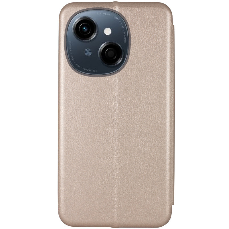 Фото Кожаный чехол-книжка Classy для TECNO Spark Go 1 (KL4) / Spark Go 2025 (Золотой) на vchehle.ua