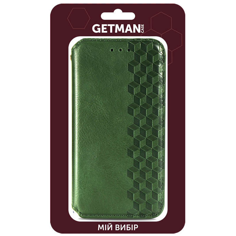 Купить Кожаный чехол-книжка GETMAN Cubic (PU) для Xiaomi Redmi 10 (Зеленый) на vchehle.ua