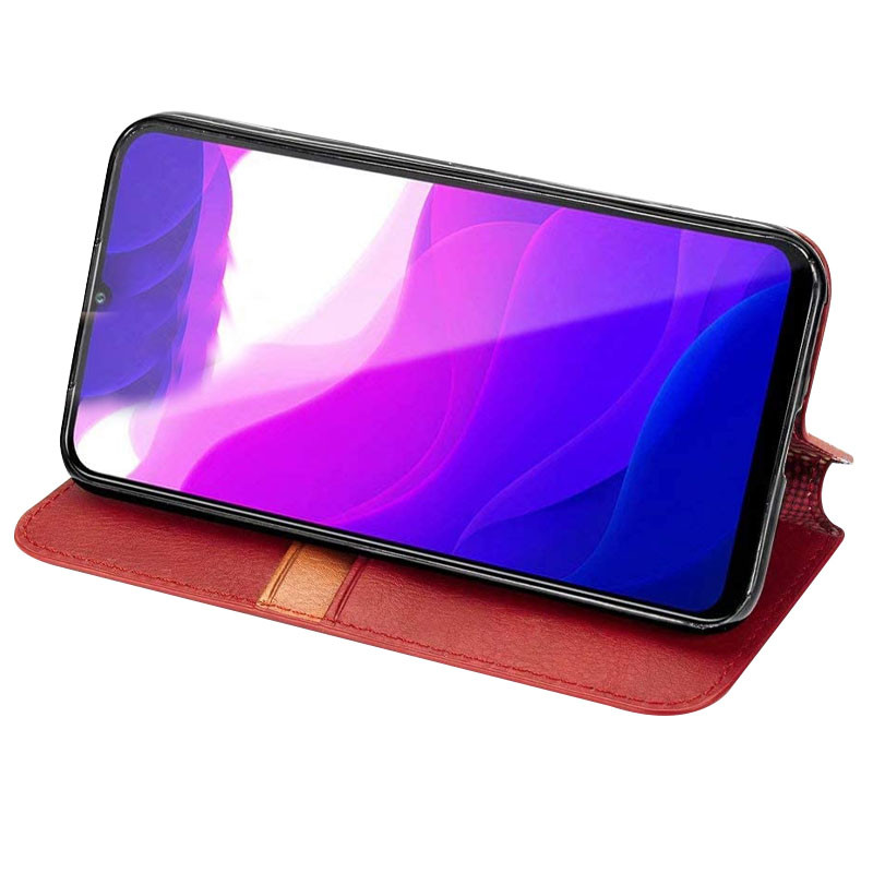 Купить Кожаный чехол-книжка GETMAN Cubic (PU) для Xiaomi Redmi Note 9s / Note 9 Pro / Note 9 Pro Max (Красный) на vchehle.ua