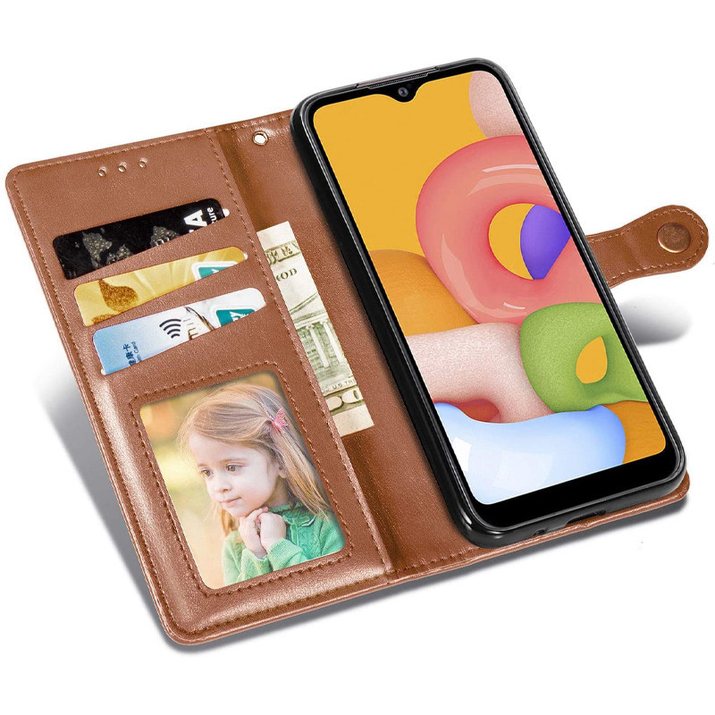 Фото Шкіряний чохол-книжка GETMAN Gallant (PU) для Oppo A58 4G (Коричневий) на vchehle.ua
