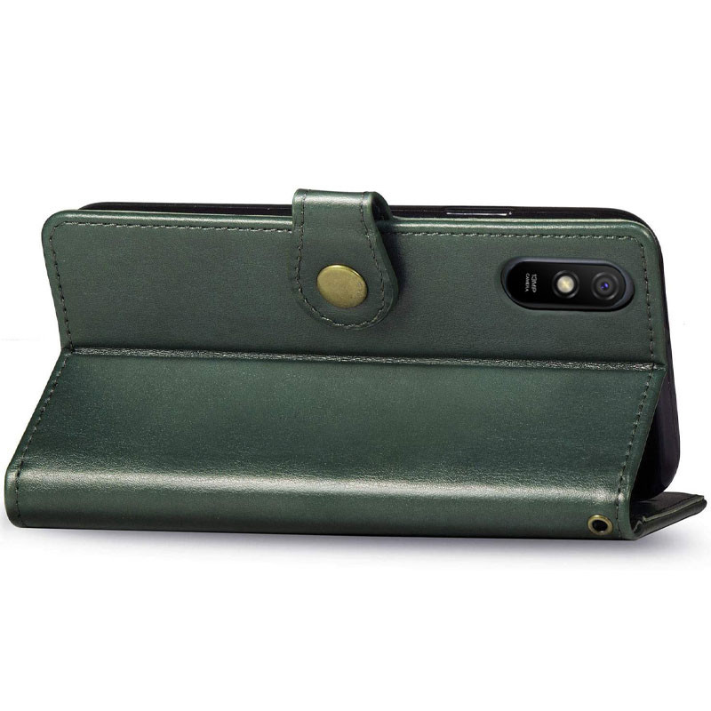 Шкіряний чохол-книжка GETMAN Gallant (PU) для Xiaomi Redmi 9A (Зелений) в магазині vchehle.ua