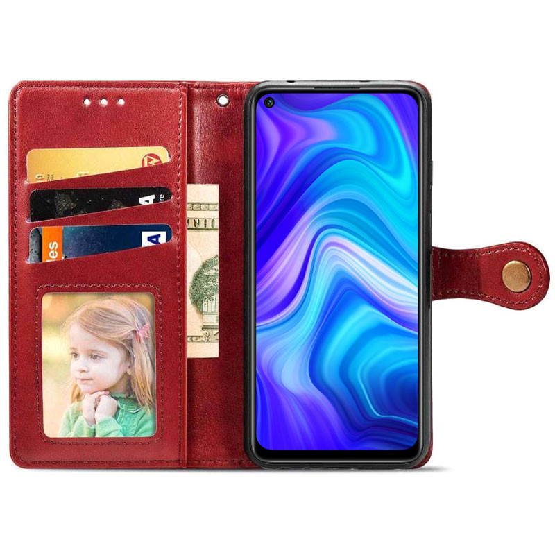 Фото Шкіряний чохол-книжка GETMAN Gallant (PU) для Xiaomi Redmi Note 9 / Redmi 10X (Червоний) в маназині vchehle.ua