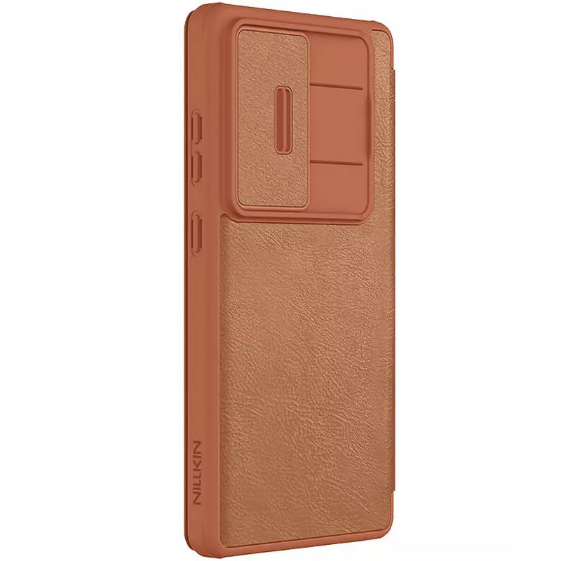 Фото Шкіряний чохол-книжк Nillkin Qin Pro Camshield на Samsung Galaxy S25 Ultra (Коричневий) в маназині vchehle.ua