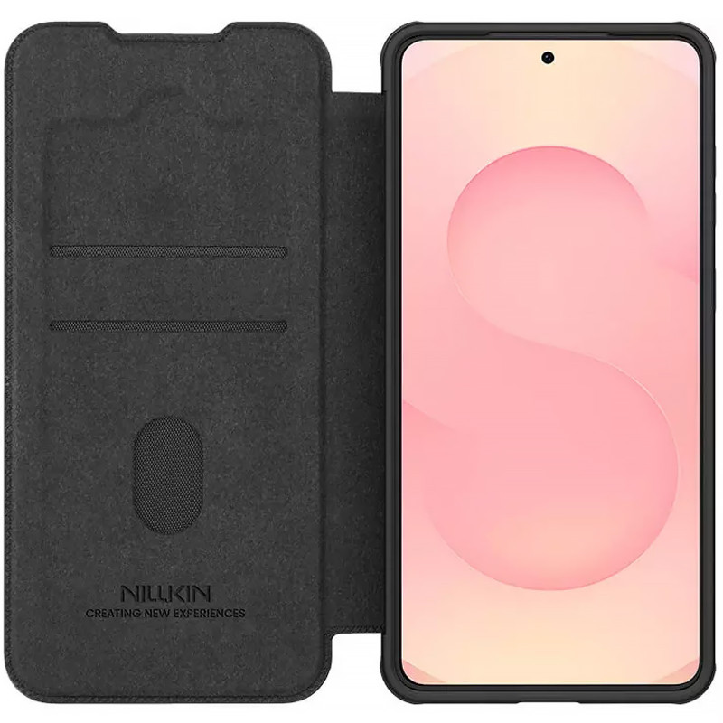 Шкіряний чохол-книжк Nillkin Qin Pro Camshield на Samsung Galaxy S25 Edge (Чорний) в магазині vchehle.ua