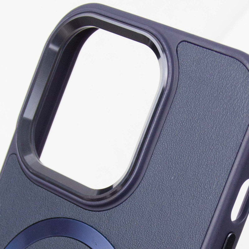 Замовити Шкіряний чохол SnapCase with Magnetic Safe на Apple iPhone 15 Pro Max (6.7") (Dark Blue) на vchehle.ua