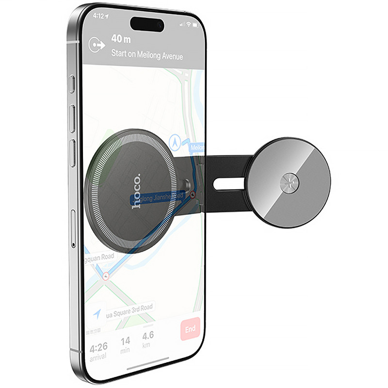 Фото Магнітний тримач Hoco H93 Stable magnetic Magnetic Safe for Apple (Black) на vchehle.ua