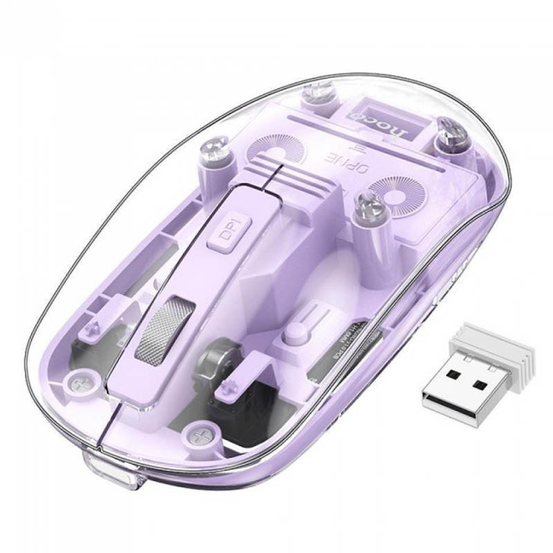 Мышь беспроводная Hoco GM29 Mysterios Bluetooth + 2.4G (Romantic purple)