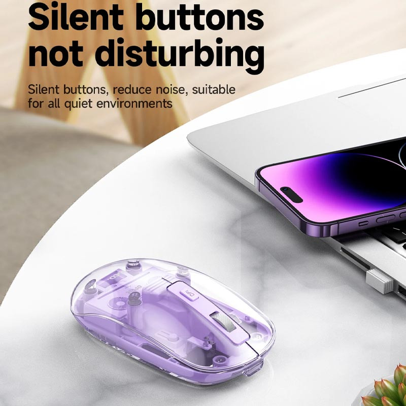 Мышь беспроводная Hoco GM29 Mysterios Bluetooth + 2.4G (Romantic purple) в магазине vchehle.ua