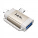 Фото Перехідник Hoco UA31F OTG 2in1 Lightning male/Type-C male to USB female (Gray) на vchehle.ua