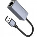 Фото Переходник Hoco UA37 Portable USB to RJ45 1000 Mbs (0.15m) (Metal gray) на vchehle.ua
