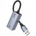 Фото Переходник Hoco UA37 Portable USB to RJ45 1000 Mbs (0.15m) (Metal gray) в магазине vchehle.ua