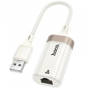 Перехідник Hoco UA41 Crystal USB to RJ45 100 Mbs (0.15m)