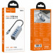 Фото Переходник HUB Hoco HB1C 4in1 (Type-C to 4xUSB 3.0) (0.2m) (Metal gray) на vchehle.ua