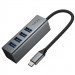 Фото Переходник HUB Hoco HB1C 4in1 (Type-C to 4xUSB 3.0) (0.2m) (Metal gray) в магазине vchehle.ua