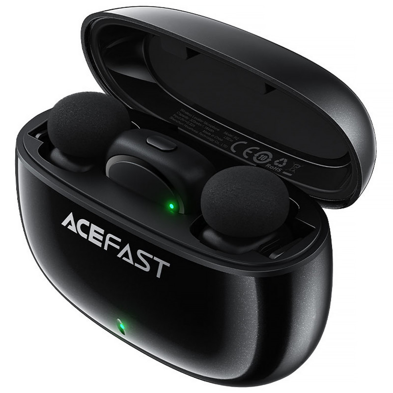 Замовити Петличний бездротовий мікрофон Acefast R2 Dual-mic Type-C (Black) на vchehle.ua