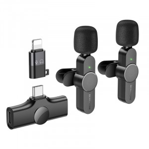 Петличный беспроводной микрофон Borofone BFK12 Trophy Dual-mic Lightning/Type-C