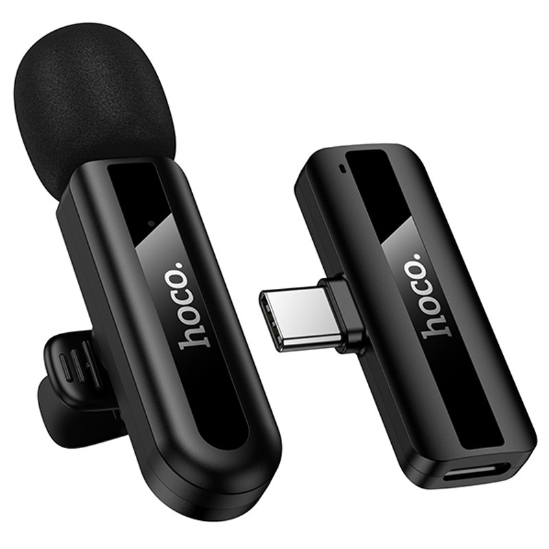 Петличный беспроводной микрофон Hoco L20 Fair Type-C (Black) в магазине vchehle.ua