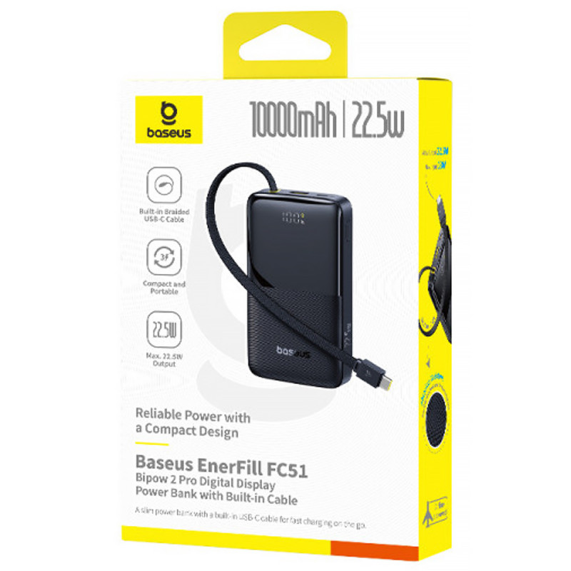 Power Bank Baseus 10000 mAh EnerFill Bipow2 Pro 22.5W (E0027601) (Black) в магазине vchehle.ua