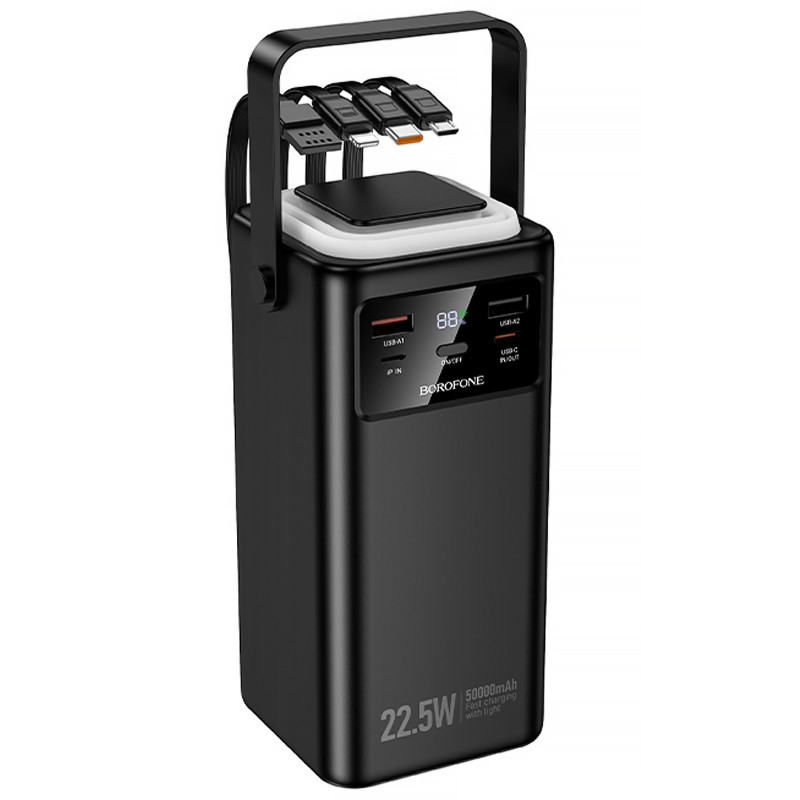 Фото Power Bank Borofone 80000 mAh BJ65B High 22.5W+PD20W with cable (Black) в маназині vchehle.ua