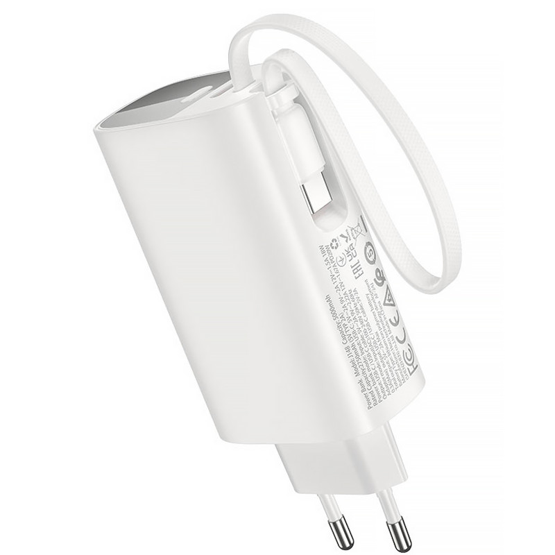 Фото Power Bank Hoco 5000 mAh J148 Handy PD20W with cable (White) на vchehle.ua
