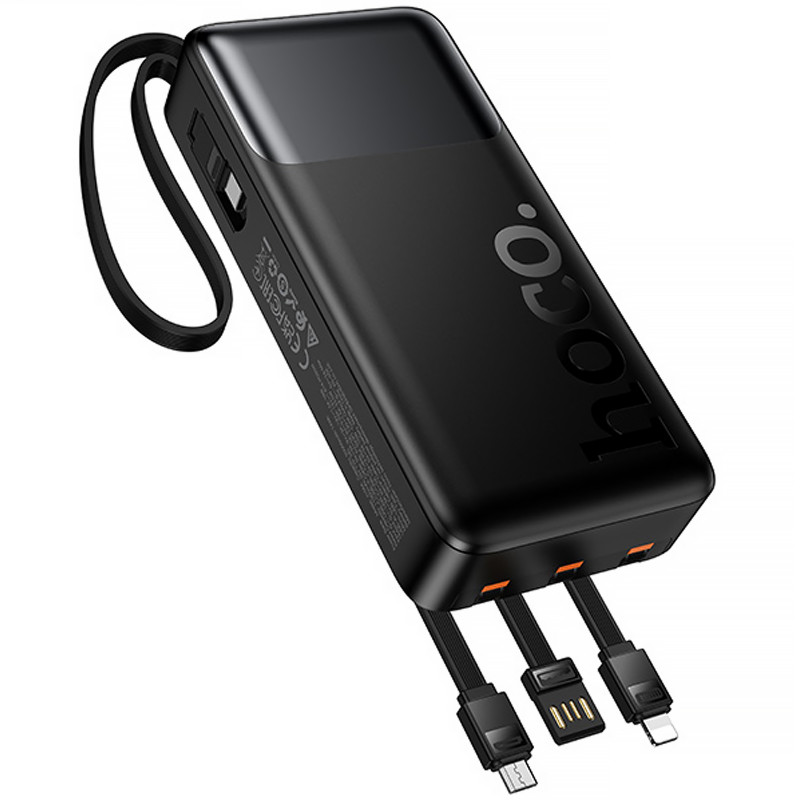 Power Bank Hoco 20000 mAh J156A Founder 22.5W+PD20W with 4 cables (Black) в магазине vchehle.ua