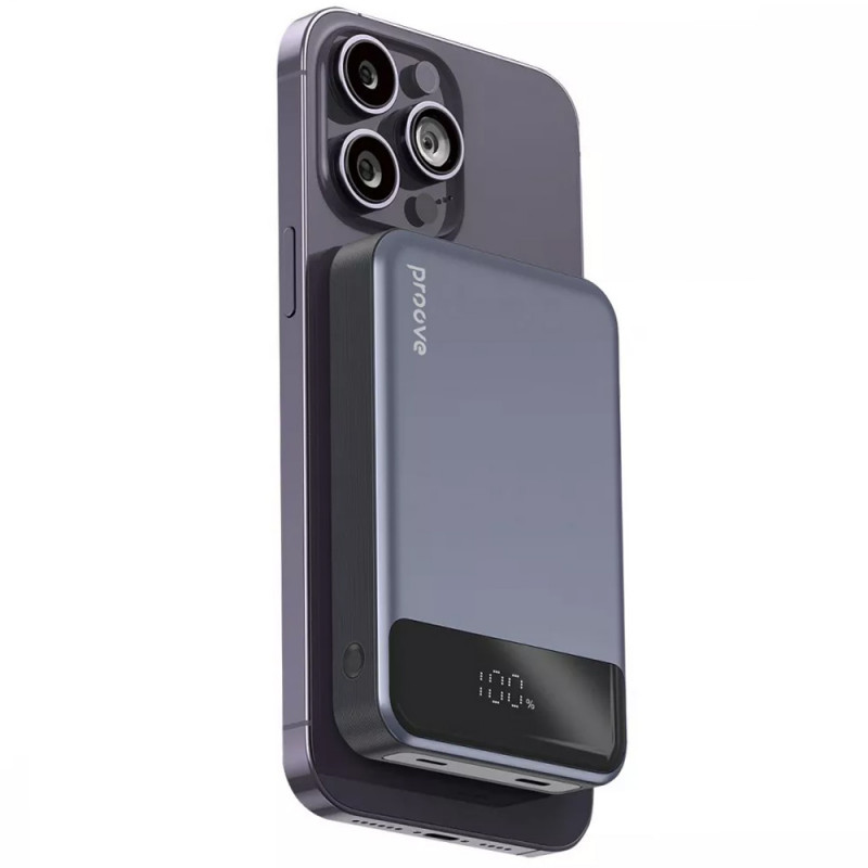 Фото Power Bank Proove 10000mAh Hoodman Magnetic 20W с БЗУ (Gray) на vchehle.ua