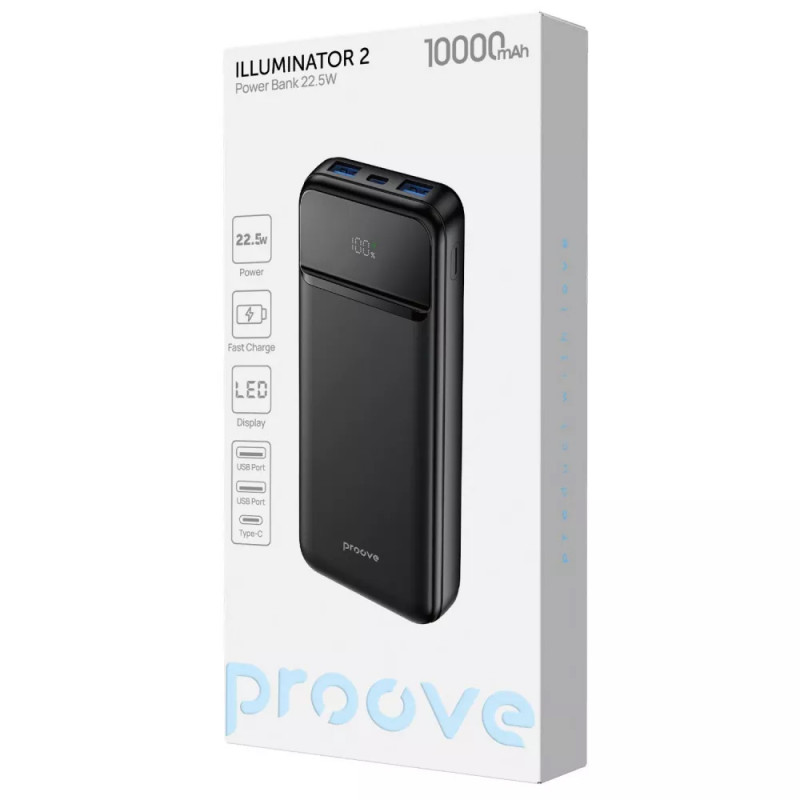 Power Bank Proove 10000mAh Illuminator 2 22.5W (Black) в магазине vchehle.ua
