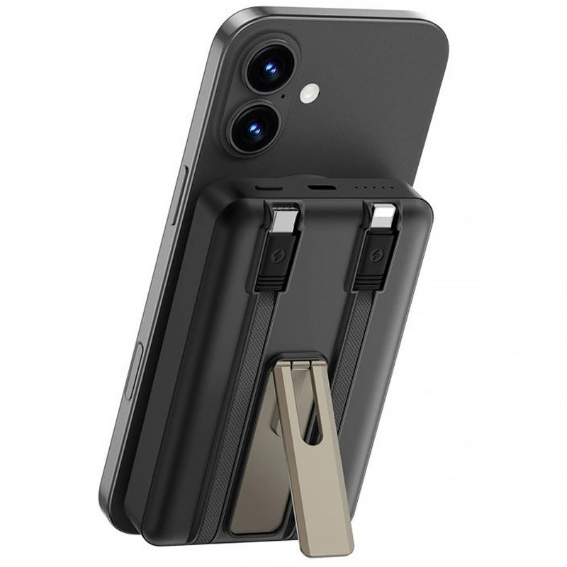 Фото Power Bank WIWU 10000 mAh Wi-P056 22.5W+PD20W с БЗУ+iWatch with cable (Black) на vchehle.ua