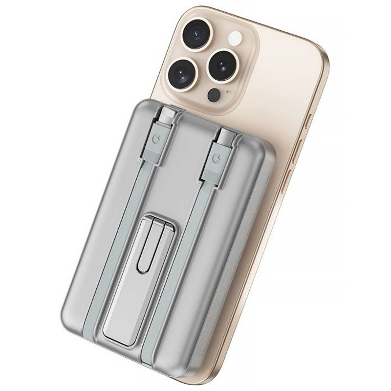 Power Bank WIWU 10000 mAh Wi-P056 22.5W+PD20W с БЗУ+iWatch with cable (Silver)
