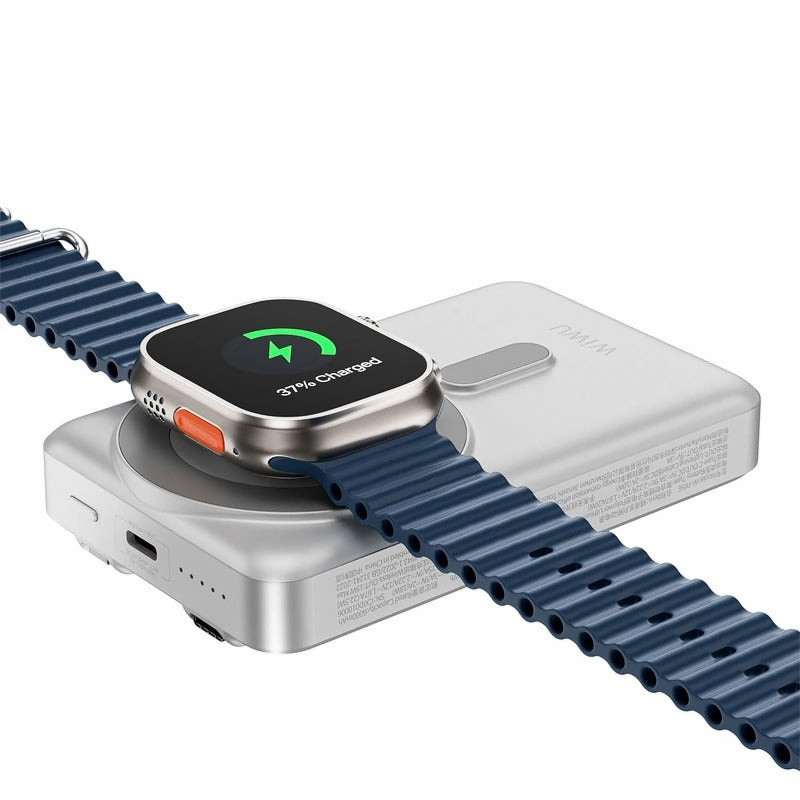 Power Bank WIWU 10000 mAh Wi-P056 22.5W+PD20W с БЗУ+iWatch with cable (Silver) в магазине vchehle.ua